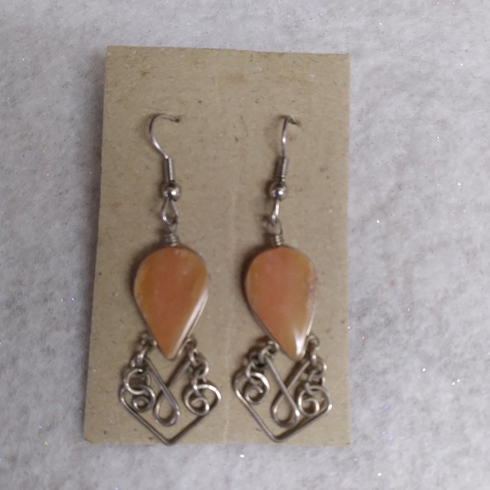 Peach Aventurine Stone earrings